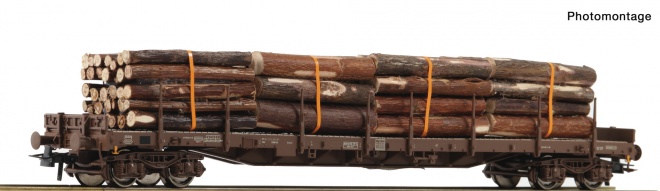 Flat car loaded with Logs<br /><a href='images/pictures/Roco/Roco-76777.jpg' target='_blank'>Full size image</a>